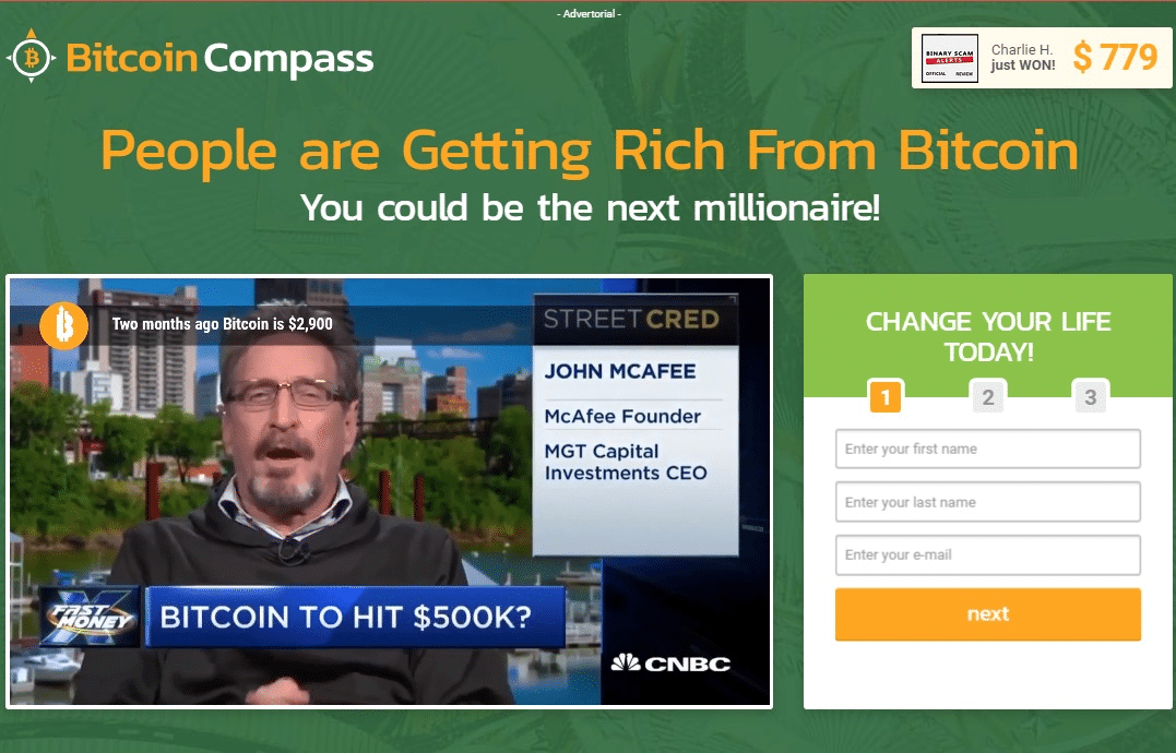 Comment s'inscrire? Comment rejoindre l'application Bitcoin Compass?